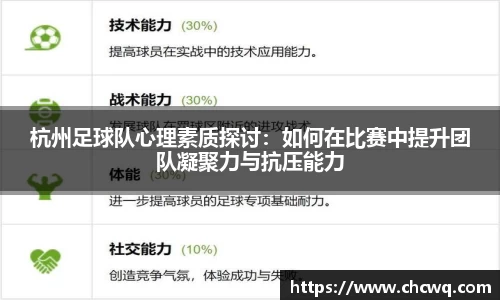 杭州足球队心理素质探讨：如何在比赛中提升团队凝聚力与抗压能力